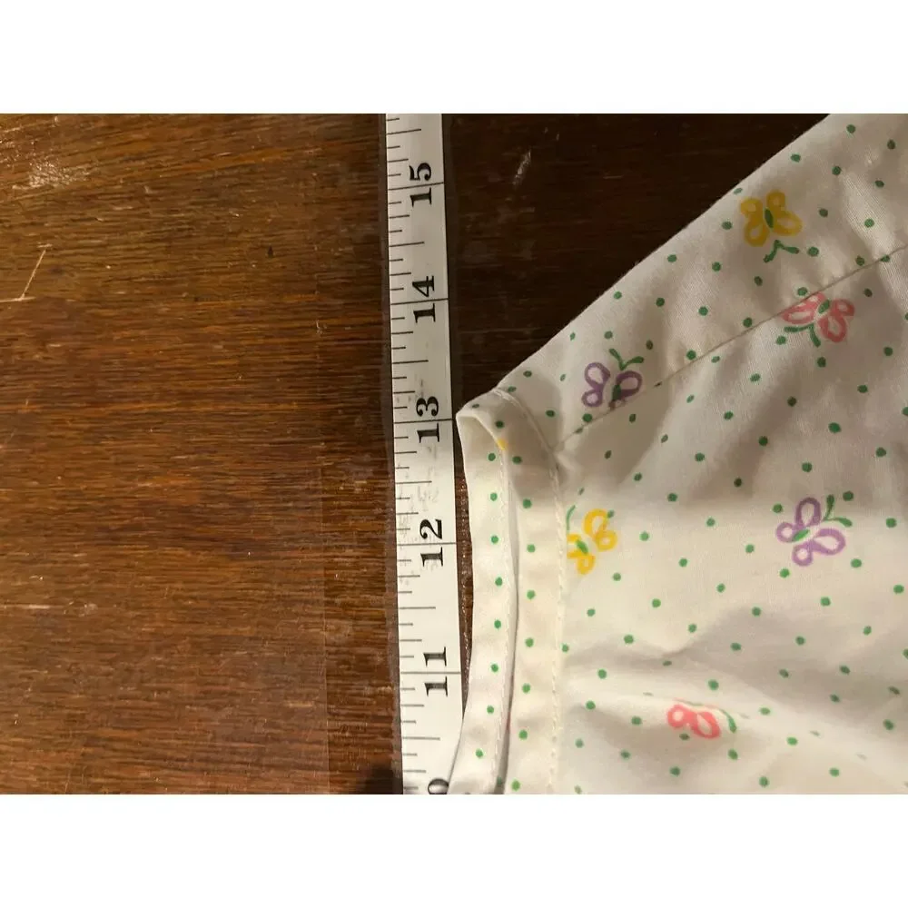 Vintage Tiny Tots Original Butterfly Polka Dot Ruffle Open Back Top Size 24M
